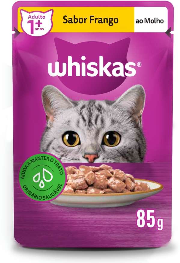 Ração Úmida Whiskas Sachê Frango ao Molho para Gatos Adultos - 85 g