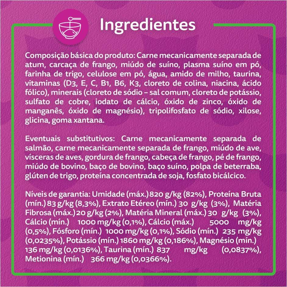 Ração Úmida Whiskas Sachê Peixe ao Molho para Gatos Adultos Castrados - 85 g