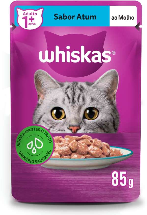 Ração Úmida Whiskas Sachê Atum ao Molho para Gatos Adultos - 85 g