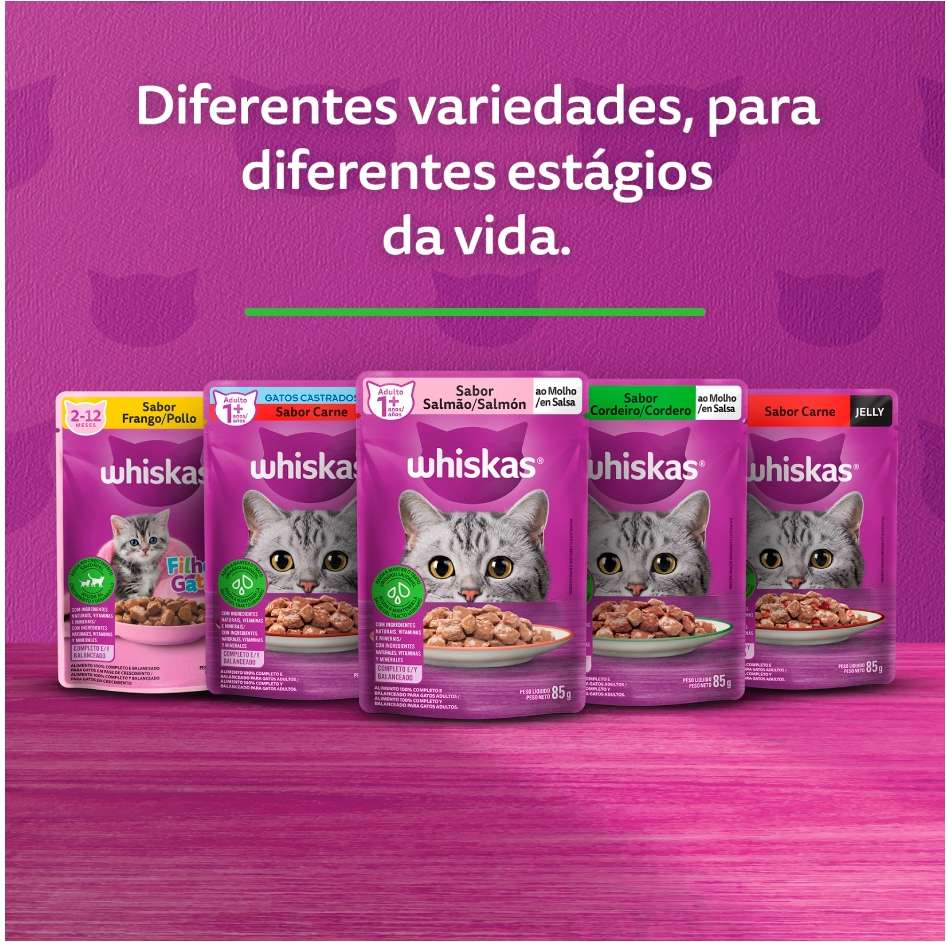 Ração Úmida Whiskas Sachê Peixe Jelly para Gatos Adultos - 85 g