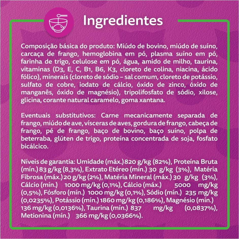 Ração Úmida Whiskas Sachê Carne ao Molho para Gatos Adultos Castrados - 85 g