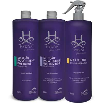 Kit Hydra Groomers Desembaraçador Max Fluído, Higiene dos Olhos e dos Ouvidos - Kit