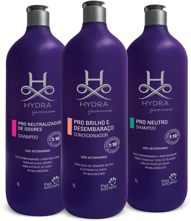 Kit Hydra Groomers Condicionador, Shampoo Neutro e Neutralizador de Odores - Kit