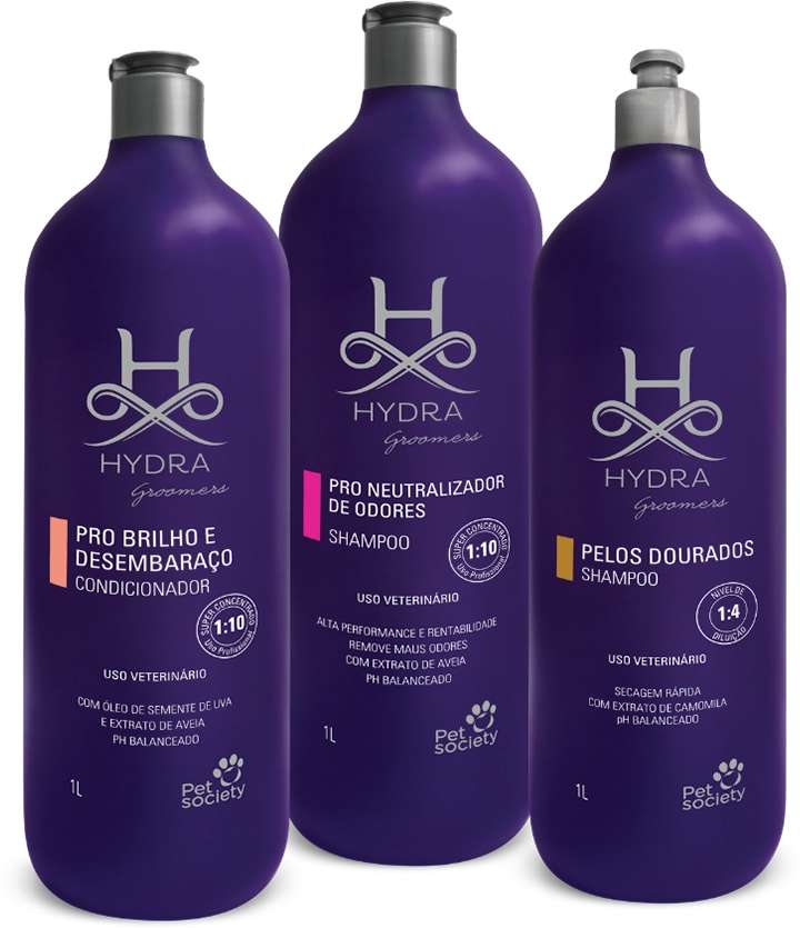 Kit Hydra Groomers Condicionador, Shampoo Pelos Dourados e Neutralizador de Odores - Kit
