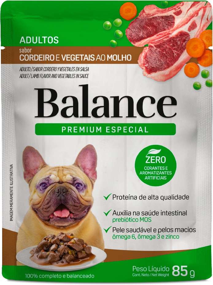 Ração Úmida Balance Cordeiro e Vegetais ao Molho para Cães Adultos - 85 g