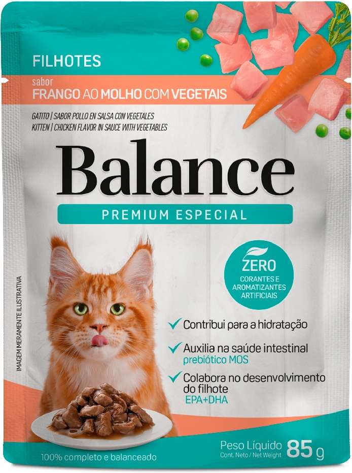 Ração Úmida Balance Frango ao Molho com Vegetais para Gatos Filhotes - 85 g