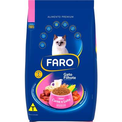 Ração Seca Faro Carne e Leite para Gatos Filhotes