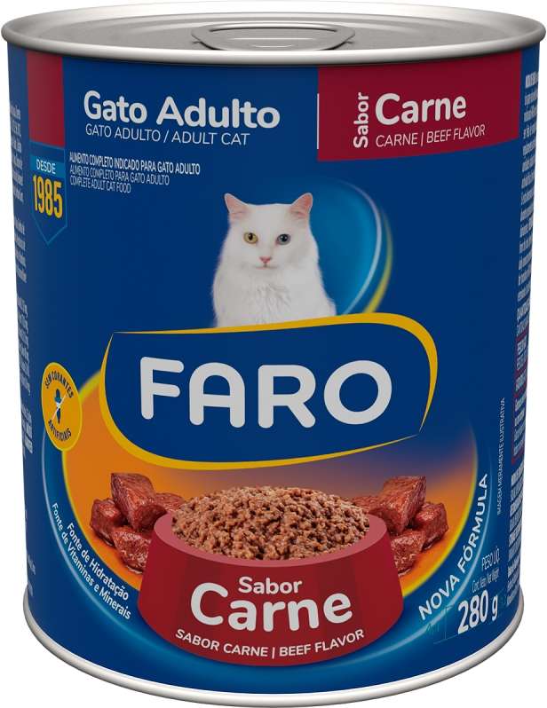 Ração Úmida Faro Carne para Gatos Adultos - 280 g