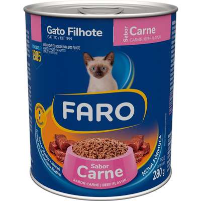 Ração Úmida Faro Carne para Gatos Filhotes
