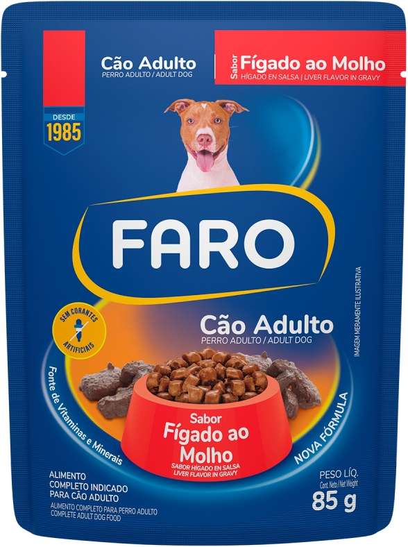 Ração Úmida Faro Fígado ao Molho para Cães Adultos - 85 g