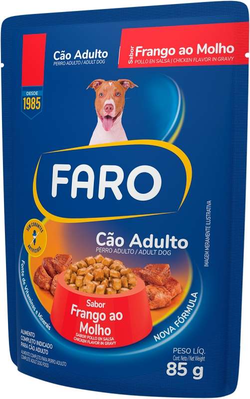 Ração Úmida Faro Frango ao Molho para Cães Adultos - 85 g