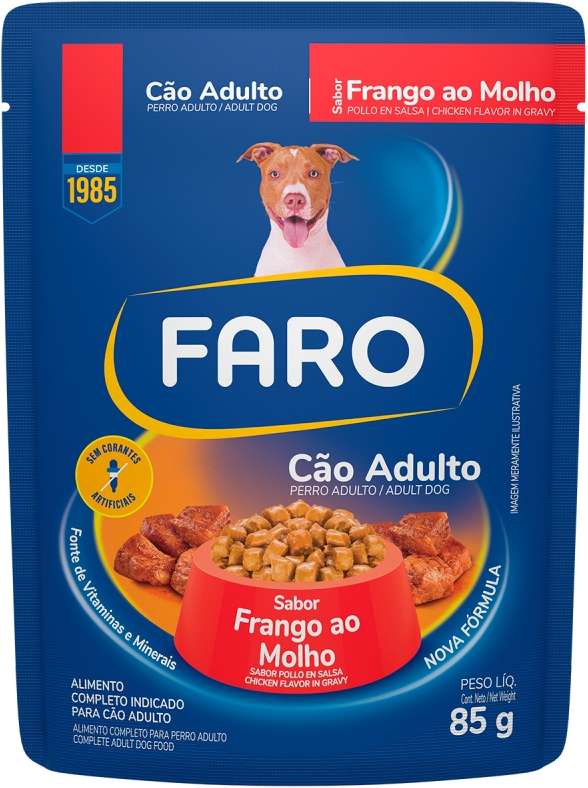 Ração Úmida Faro Frango ao Molho para Cães Adultos - 85 g