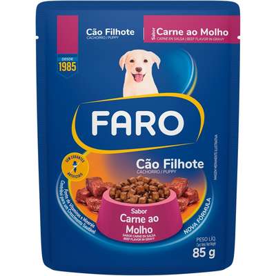 Ração Úmida Faro Carne ao Molho para Cães Filhotes
