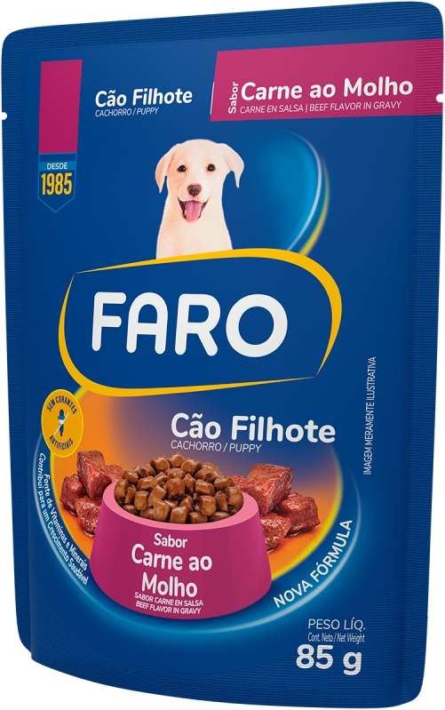 Ração Úmida Faro Carne ao Molho para Cães Filhotes - 85 g