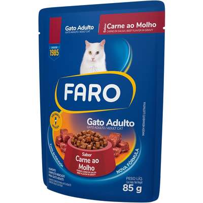 Ração Úmida Faro Carne ao Molho para Gatos Adultos