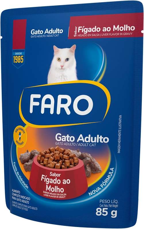 Ração Úmida Faro Fígado ao Molho para Gatos Adultos - 85 g