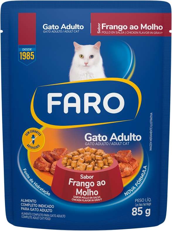 Ração Úmida Faro Frango ao Molho para Gatos Adultos - 85 g