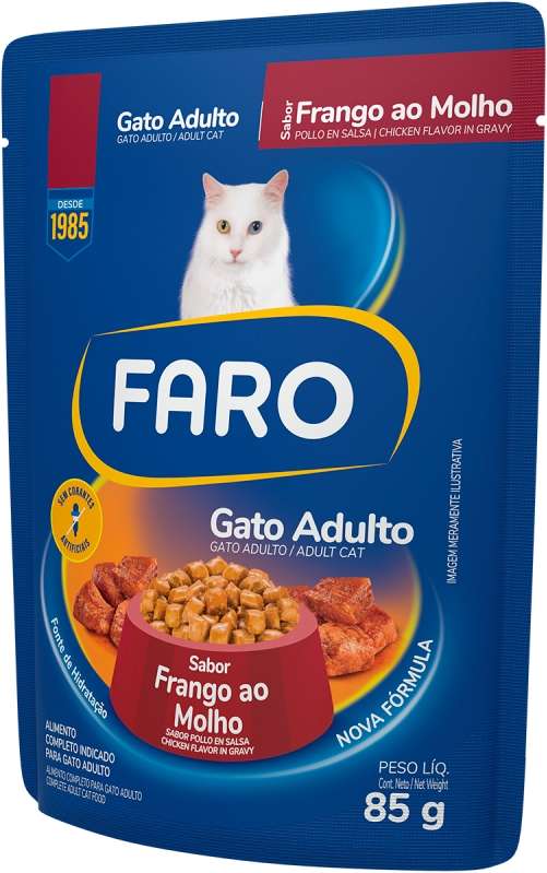 Ração Úmida Faro Frango ao Molho para Gatos Adultos - 85 g