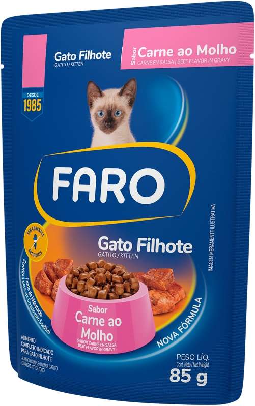 Ração Úmida Faro Carne ao Molho para Gatos Filhotes - 85 g
