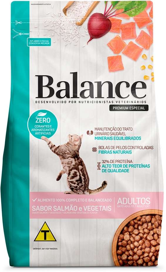 Ração Seca Balance Salmão e Vegetais para Gatos Adultos - 2,7Kg