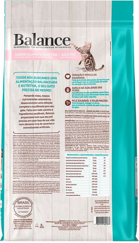 Ração Seca Balance Salmão e Vegetais para Gatos Adultos - 2,7Kg