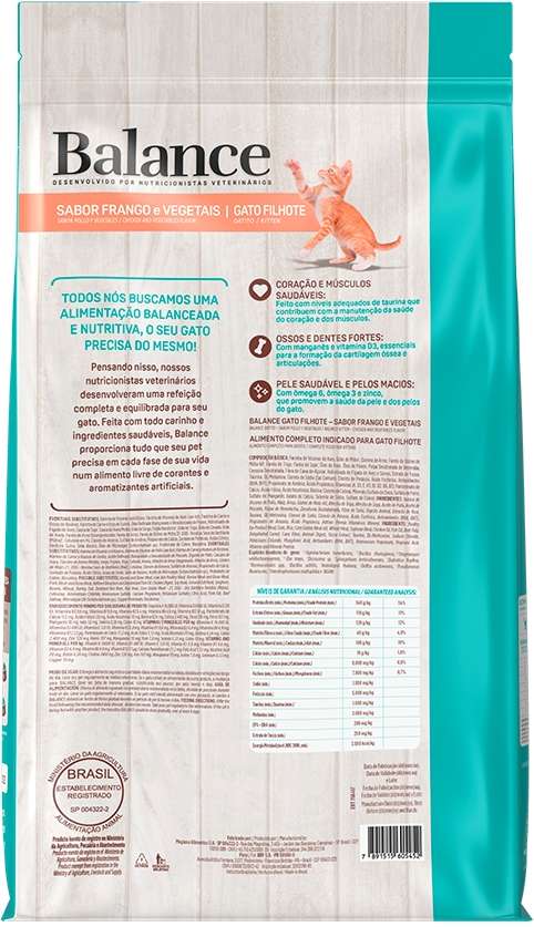 Ração Seca Balance Frango e Vegetais para Gatos Filhotes - 2,7Kg