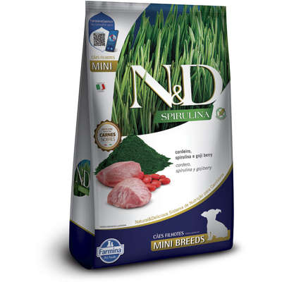 Ração Seca N&D Spirulina Cordeiro e Goji Berry para Cães Filhotes de Raças Minis