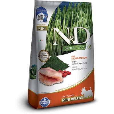 Ração Seca N&D Spirulina Tilápia e Goji Berry para Cães Adultos de Raças Minis