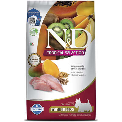 Ração Seca N&D Tropical Selection Frango, Cereais e Frutas Tropicais para Cães Adultos de Raças Minis