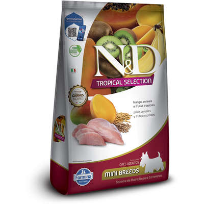 Ração Seca N&D Tropical Selection Frango, Cereais e Frutas Tropicais para Cães Adultos de Raças Minis