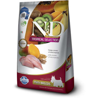 Ração Seca N&D Tropical Selection Frango, Cereais e Frutas Tropicais para Cães Adultos de Raças Minis