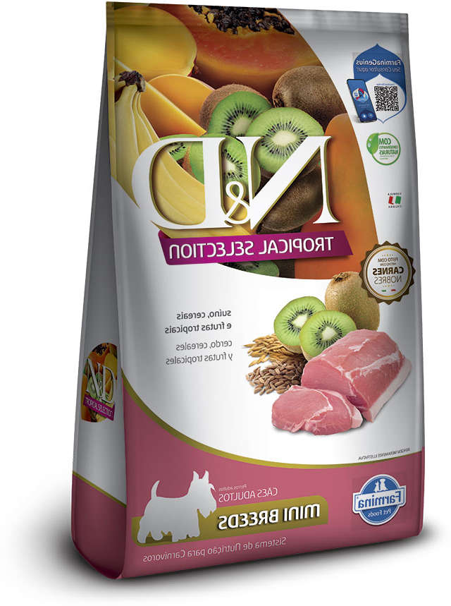 Ração Seca N&D Tropical Selection Suíno, Cereais e Frutas Tropicais para Cães Adultos de Raças Minis - 2Kg + 500 g