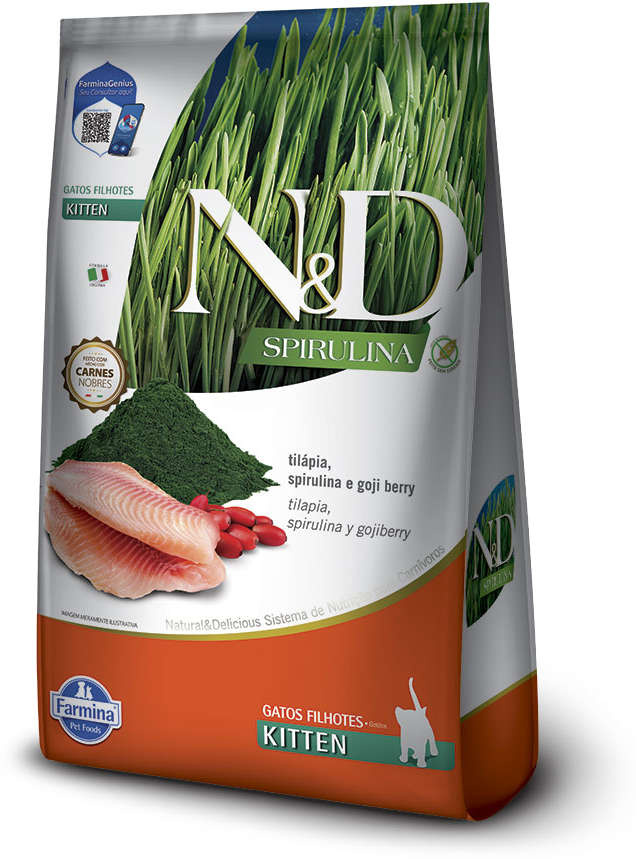 Ração Seca N&D Spirulina Tilápia e Goji Berry para Gatos Filhotes - 1,5Kg