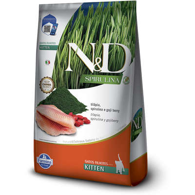 Ração Seca N&D Spirulina Tilápia e Goji Berry para Gatos Filhotes