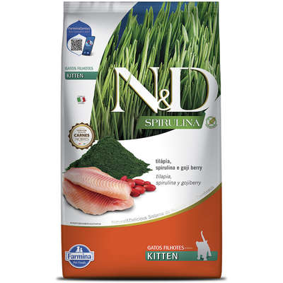 Ração Seca N&D Spirulina Tilápia e Goji Berry para Gatos Filhotes