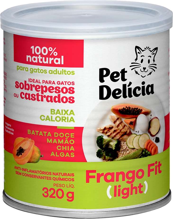 Ração Úmida Pet Delícia Natural Frango Fit Light para Gatos - 320 g