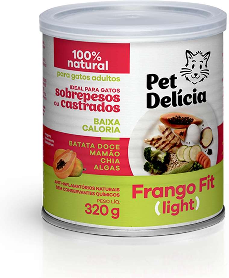 Ração Úmida Pet Delícia Natural Frango Fit Light para Gatos - 320 g