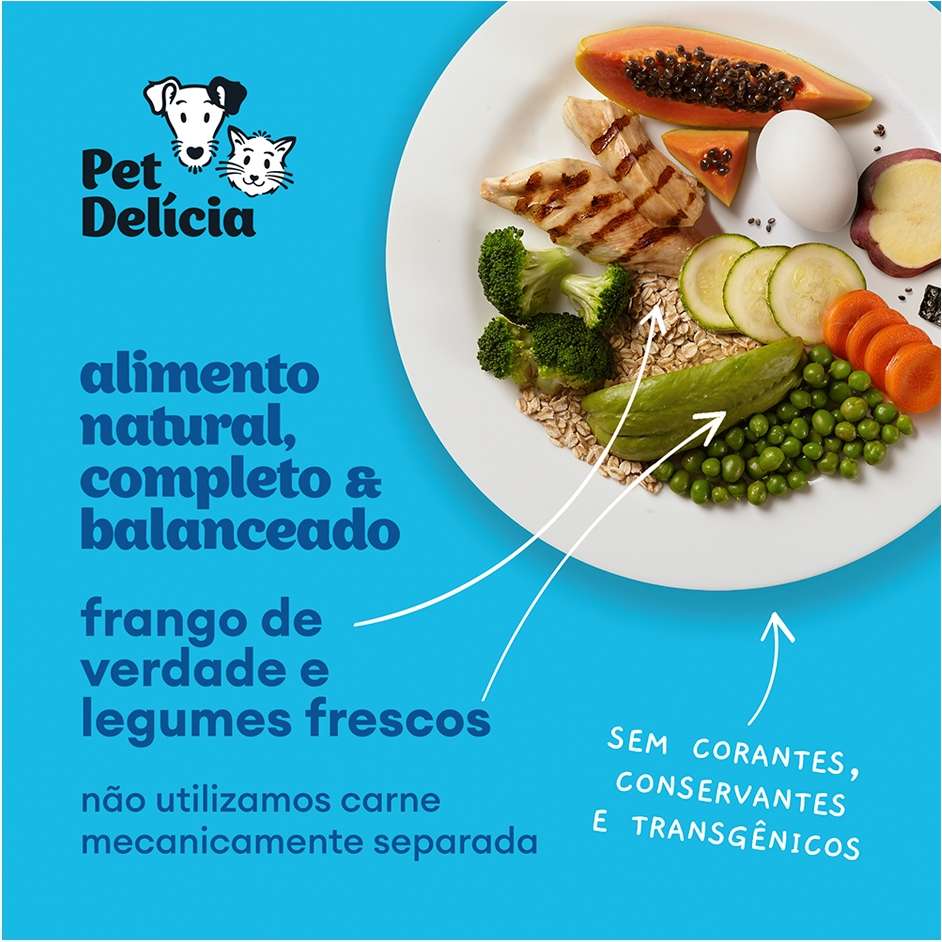 Ração Úmida Pet Delícia Natural Frango Fit Light para Gatos - 320 g