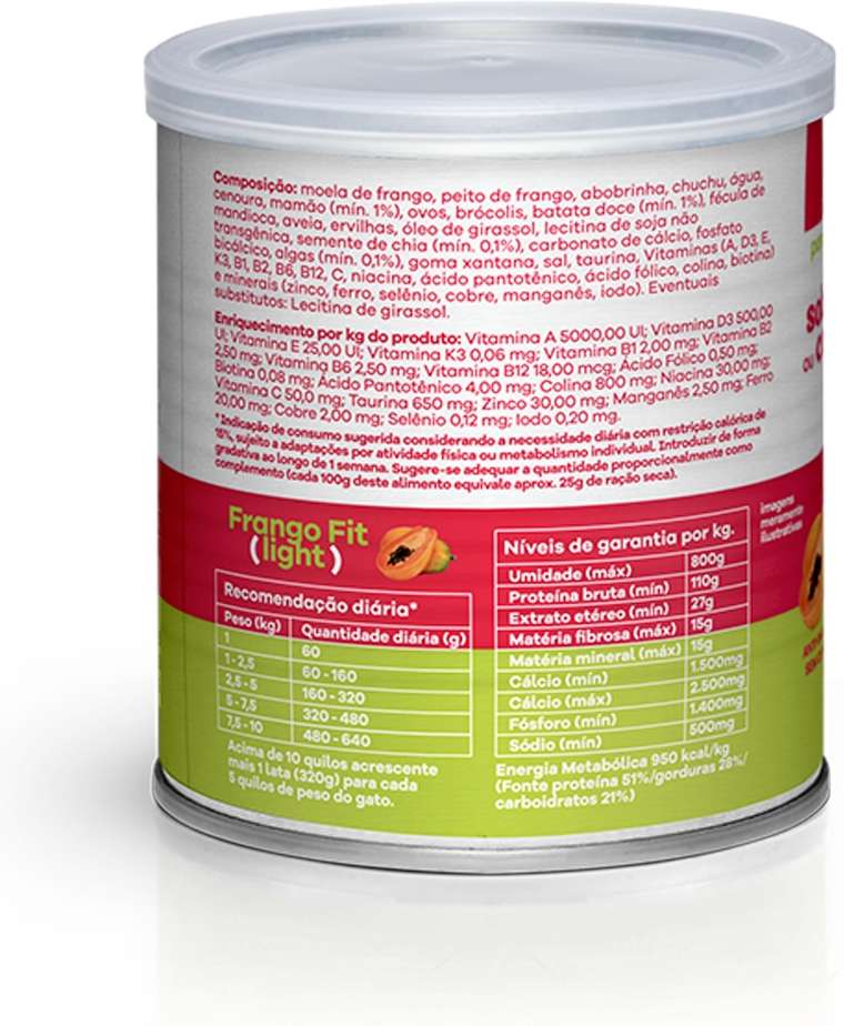 Ração Úmida Pet Delícia Natural Frango Fit Light para Gatos - 320 g