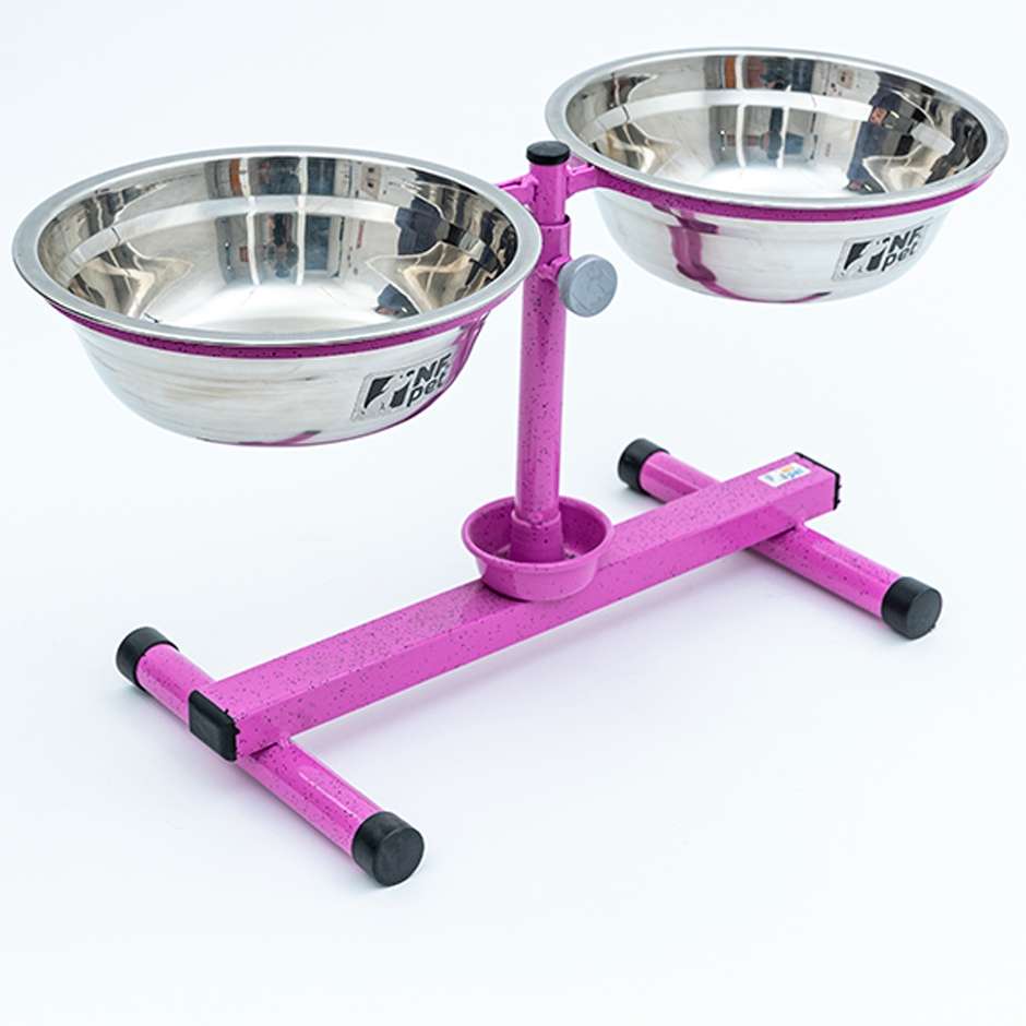 Comedouro Premium Antiformiga Inox Rosa - 700 mL