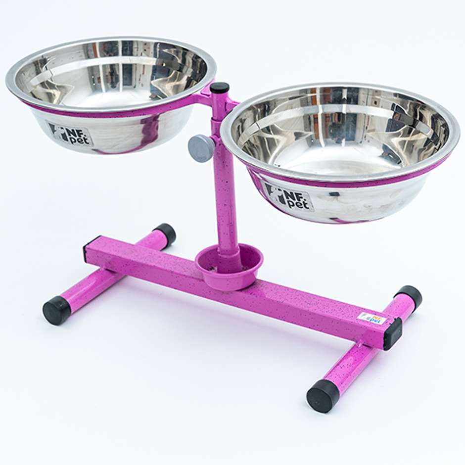 Comedouro Premium Antiformiga Inox Rosa - 700 mL