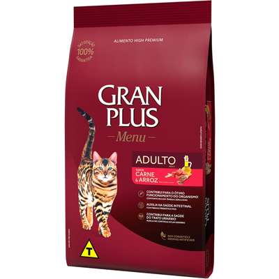 Ração GranPlus Carne e Arroz para Gatos Adultos