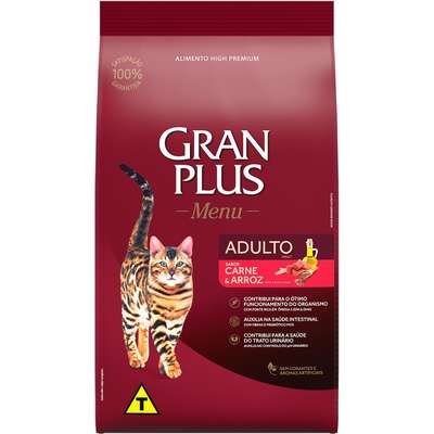 Ração GranPlus Carne e Arroz para Gatos Adultos