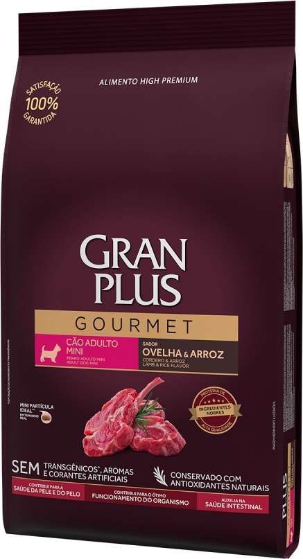 Ração Seca GranPlus Gourmet Ovelha & Arroz para Cães Adultos Raças Mini - 10,1Kg