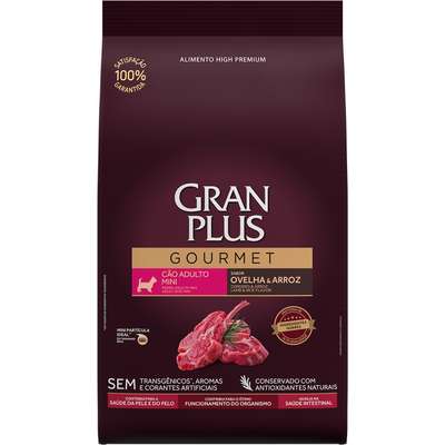 Ração Seca GranPlus Gourmet Ovelha & Arroz para Cães Adultos Raças Mini