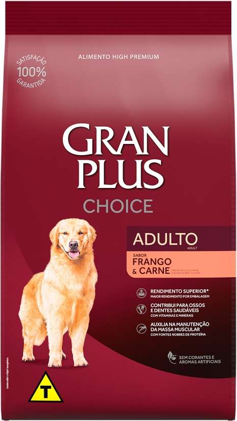 Ração GranPlus Choice Frango e Carne para Cães Adultos - 15Kg
