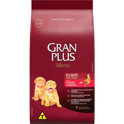 Ração GranPlus Menu Carne e Arroz para Cães Filhotes
