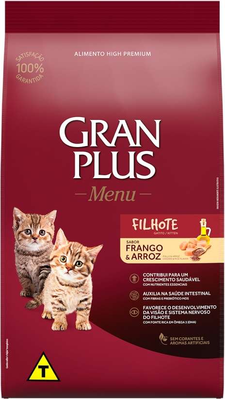 Ração GranPlus Frango e Arroz para Gatos Filhotes - 3Kg