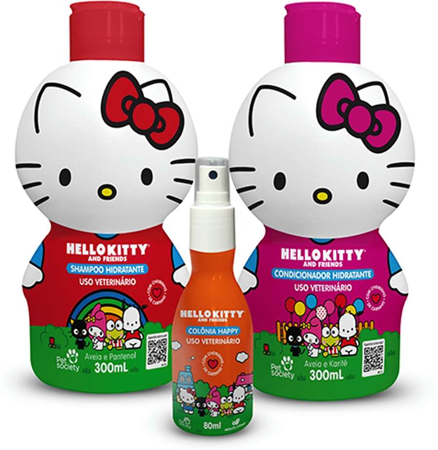 Kit Pet Society Helo Kit Shampoo Aveia, Condicionador Karitê e Colônia Cheirinho de Carinho - Kit