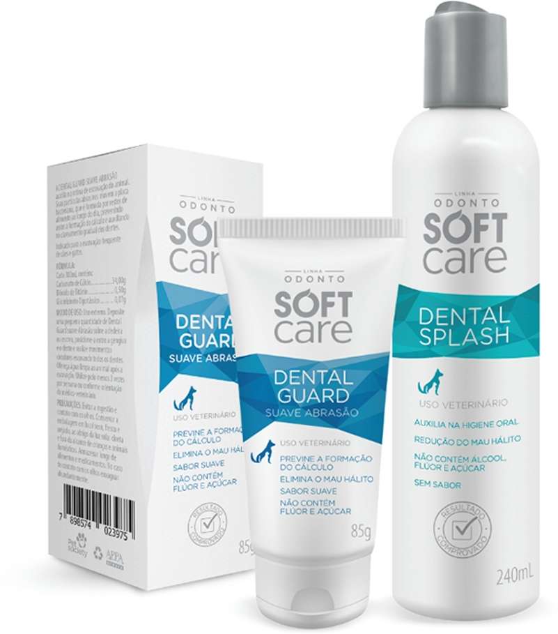 Kit Soft Care Dental Guard Suave Abrasão e Solução Oral Dental Splash - Kit